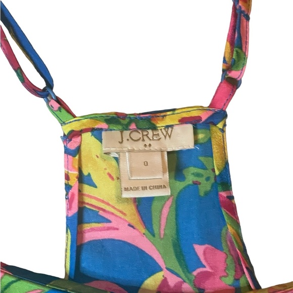J. CREW Floral Top Racer Back Tank Floral Sz 0 woman’s Shirt Tropical Vacation - Picture 2 of 3